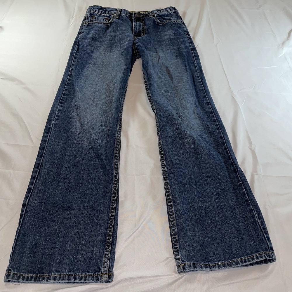 Baileys Pt Boys Straight Leg Jeans Size 14 Medium Wash Blue‎ Denim Cotton